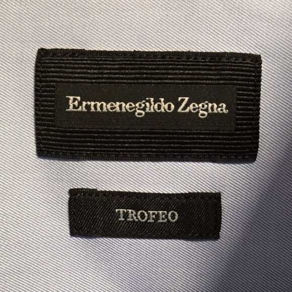 Ermenegildo Zegna Trofeo Men's, Long sleeve, Light blue dress shirt size 43/17 - Picture 3 of 11